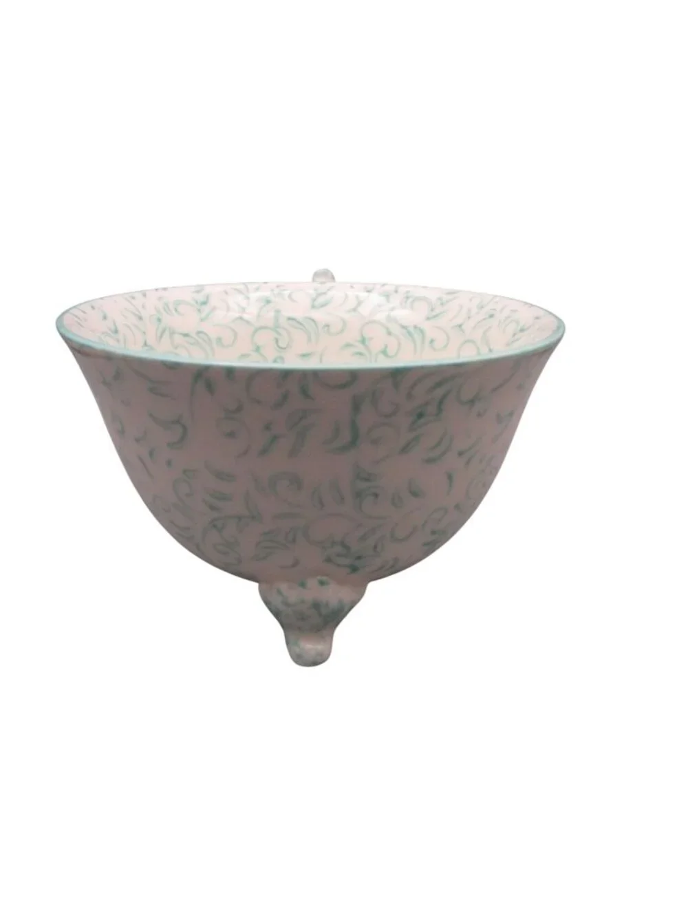 Anthropologie Attingham Collection Stoneware Footed Cup Handle Blue White Swirl